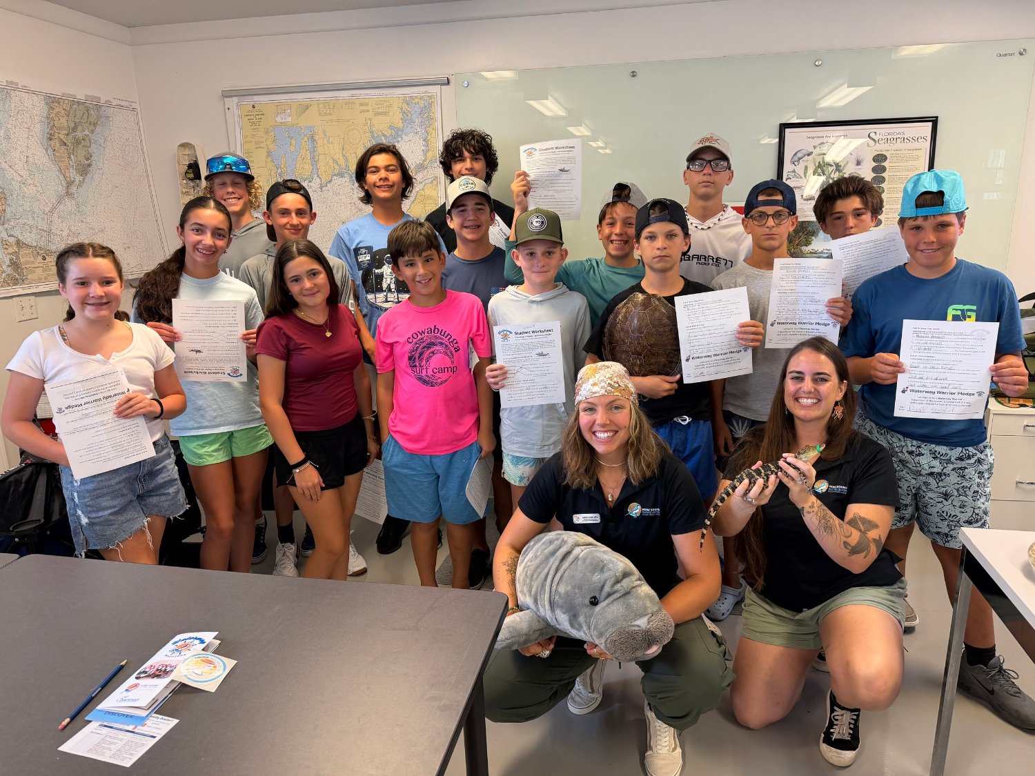 Waterway Warriors students on the water
